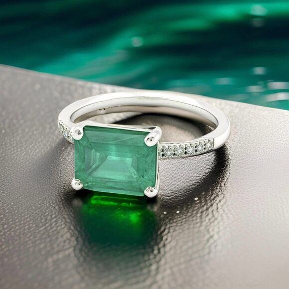 Natural Emerald Diamond Ring Size 6.5 14k Gold 1.95 TCW Certified $3,950 310582 - Picture 11 of 12